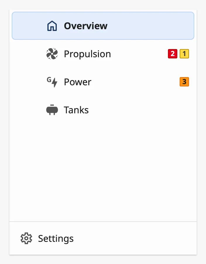 Tree variant with alert badges