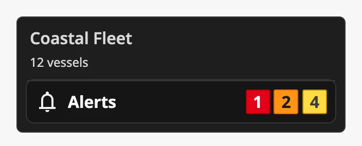 Alert row with three counts
