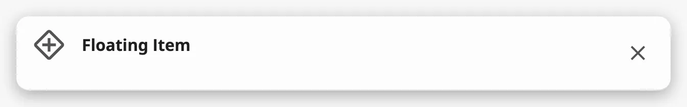 Floating Item with default properties and a title