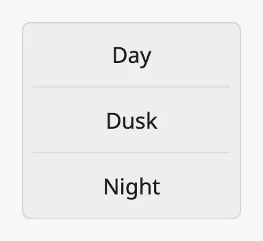 Vertical toggle button with no option selected