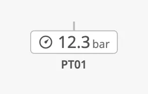 Transmitter with a pressure icon