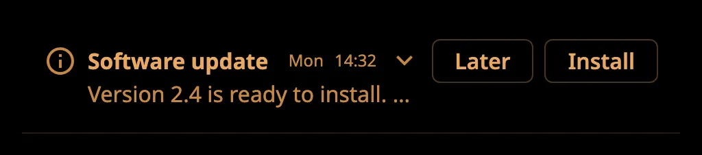 Message Menu Item in the night palette