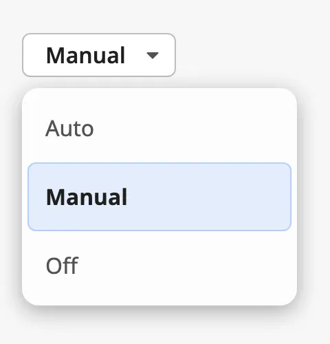 Dropdown Button with its list open