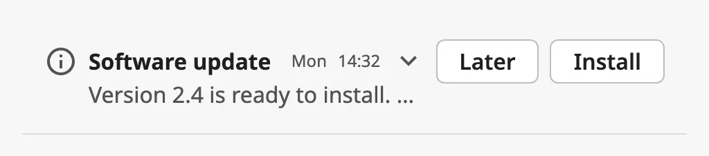 Message Menu Item with an icon, a time and two actions