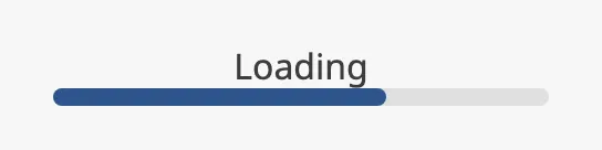 Indeterminate progress bar with the text Loading
