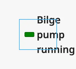 Status indicator in a box that is too narrow